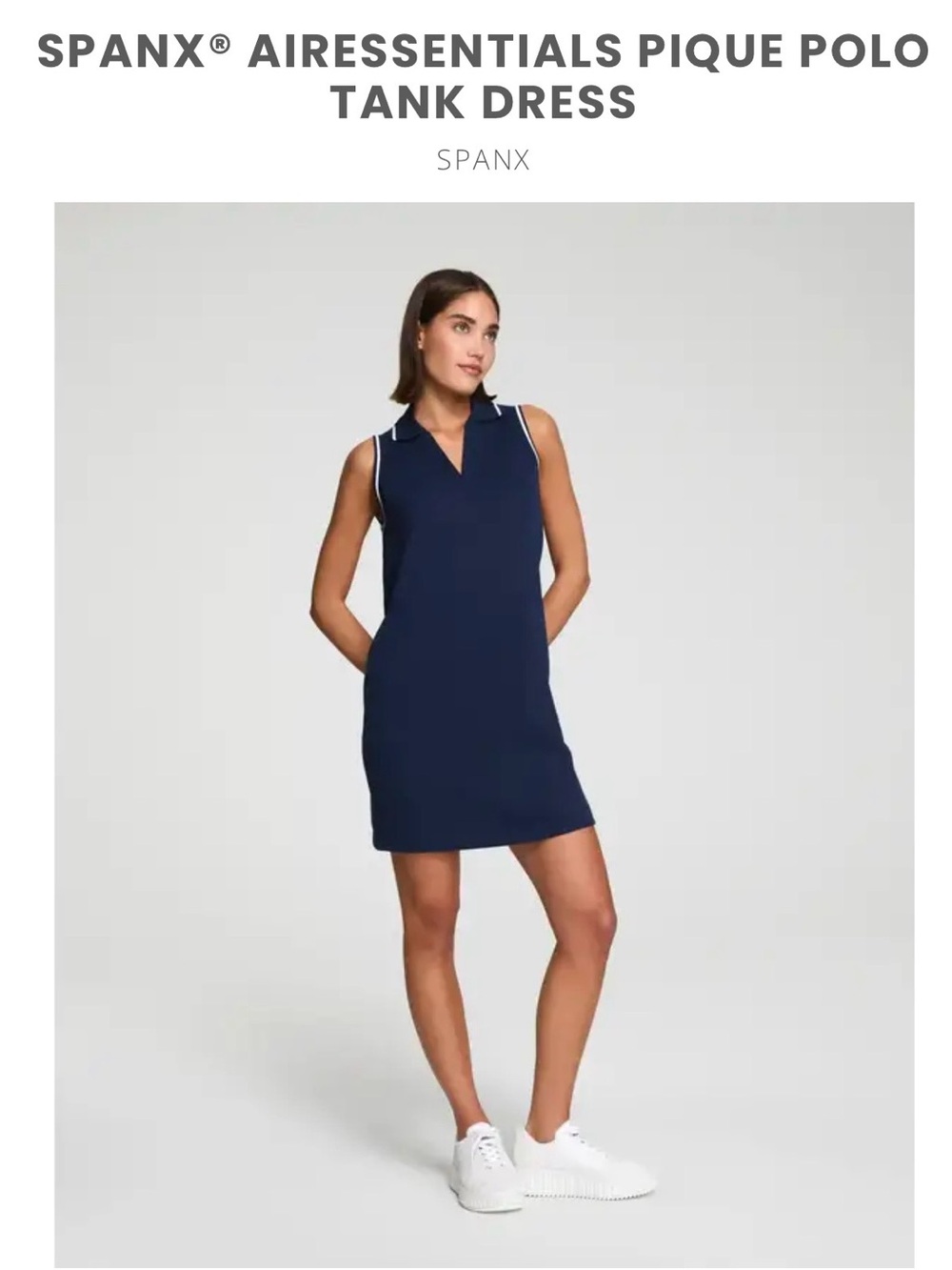 SPANX Navy Sleeveless Polo Swim One-Piece